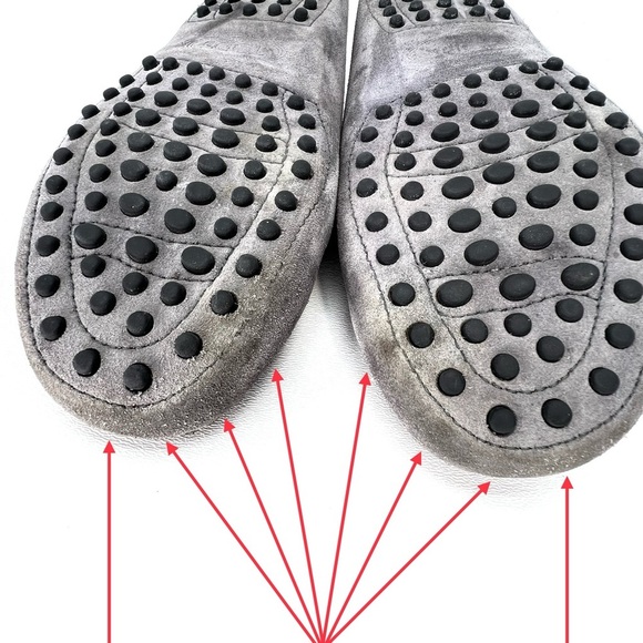 Tod’s Gommino Driving Shoes Gray Suede Euro Size 37.5 US 7.5 Moccasins Mocs tods - Picture 6 of 12